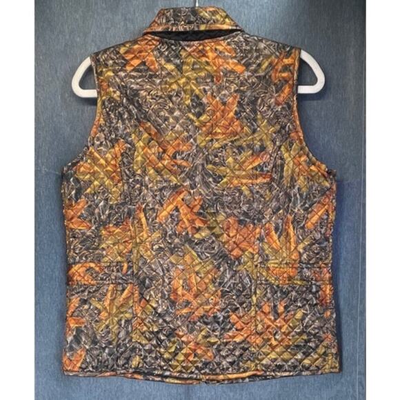 Chico's Womens 1/M-8 Fall Color Paisley Quilled Vest Full Zipper Preppy/Office - Picture 2 of 7